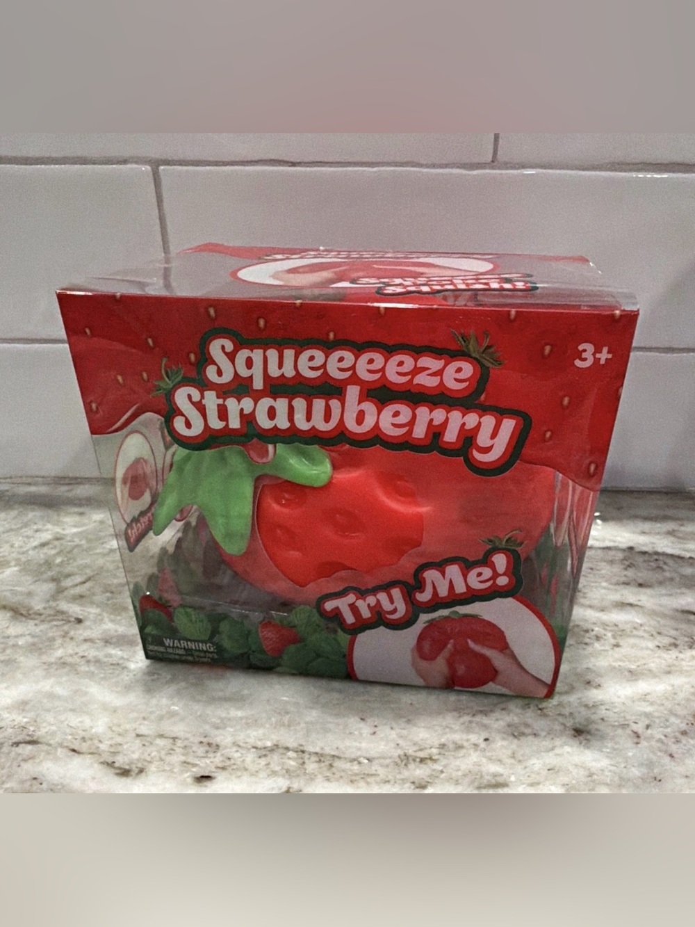 Sunny Days Jumbo Squeezy Strawberry Squishy Toy Stress Relief Toy TikTok VIRAL